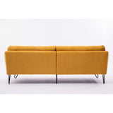 Modern Loveseat Sofa Includes 2 Pillows 85.8" Chenille Fabric Sofa for Living Room Office