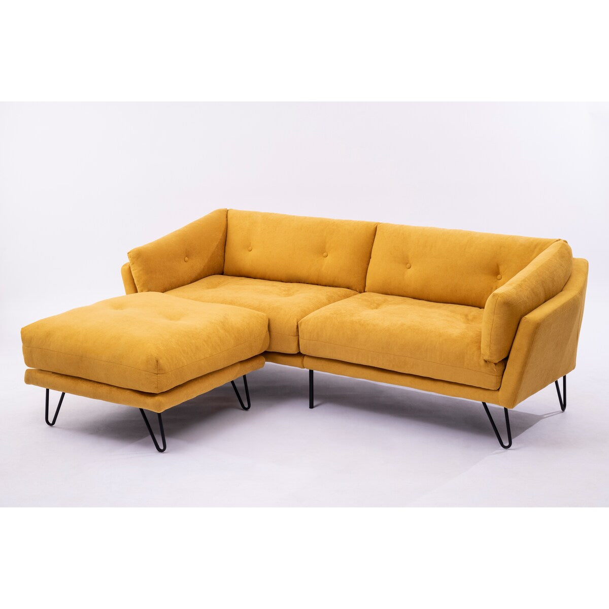Modern Loveseat Sofa Includes 2 Pillows 85.8" Chenille Fabric Sofa for Living Room Office