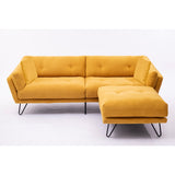 Modern Loveseat Sofa Includes 2 Pillows 85.8" Chenille Fabric Sofa for Living Room Office
