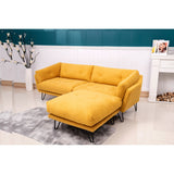 Modern Loveseat Sofa Includes 2 Pillows 85.8" Chenille Fabric Sofa for Living Room Office