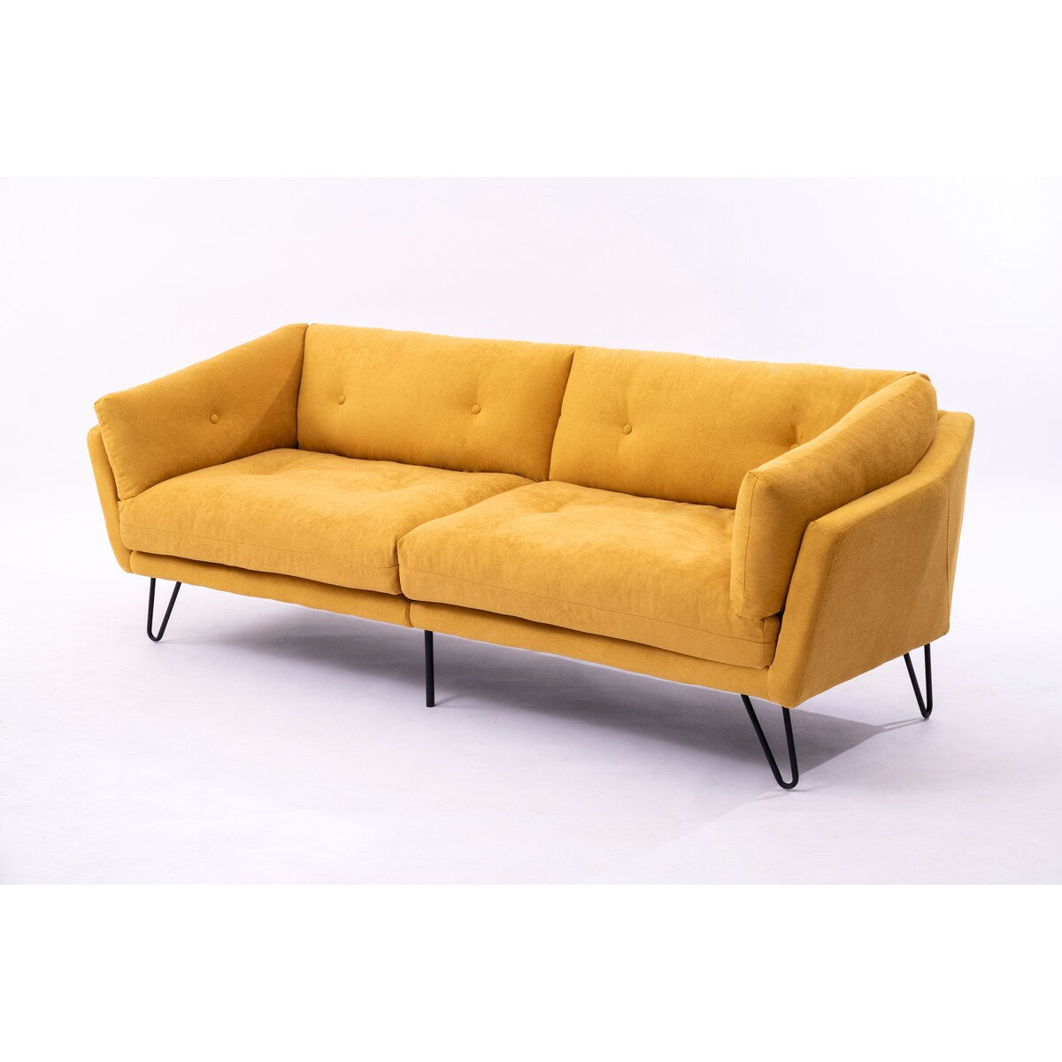 Modern Loveseat Sofa Includes 2 Pillows 85.8" Chenille Fabric Sofa for Living Room Office