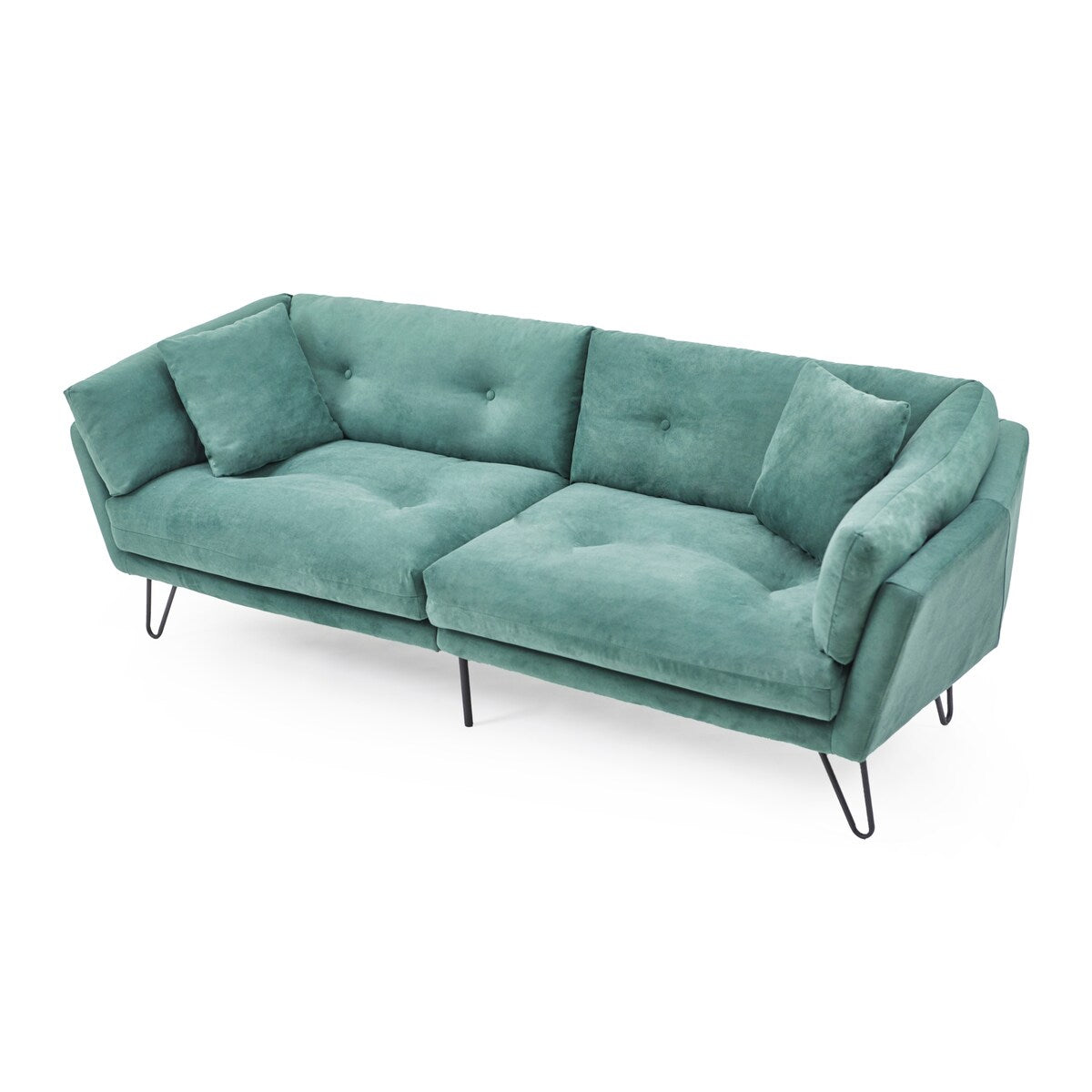 Modern Loveseat Sofa Includes 2 Pillows 85.8" Chenille Fabric Sofa for Living Room Office