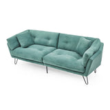 Modern Loveseat Sofa Includes 2 Pillows 85.8" Chenille Fabric Sofa for Living Room Office