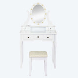 Modern Makeup Dressing Table with Lighting Mirror and 5 Drawers
