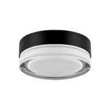 Modern Matte Black Circular Clear Frosted Glass Integrated LED Flush Mount Ceiling Light