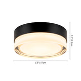 Modern Matte Black Circular Clear Frosted Glass Integrated LED Flush Mount Ceiling Light