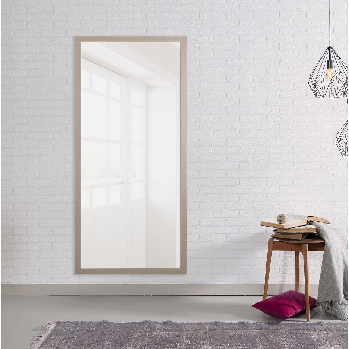 Modern Matte Gray Mirror