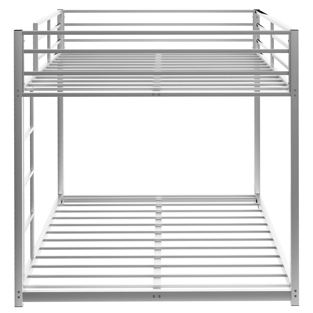 Modern Metal Bunk Bed, Low Bunk Bed with Ladder