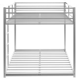Modern Metal Bunk Bed, Low Bunk Bed with Ladder