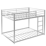 Modern Metal Bunk Bed, Low Bunk Bed with Ladder