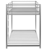 Modern Metal Bunk Bed, Low Bunk Bed with Ladder