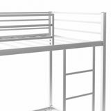 Modern Metal Bunk Bed, Low Bunk Bed with Ladder