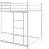 Modern Metal Bunk Bed, Low Bunk Bed with Ladder