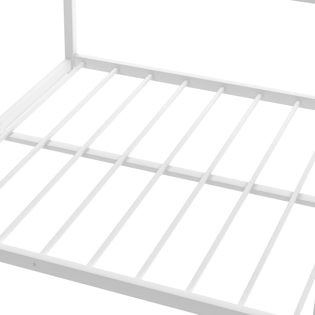Modern Metal Bunk Bed, Low Bunk Bed with Ladder