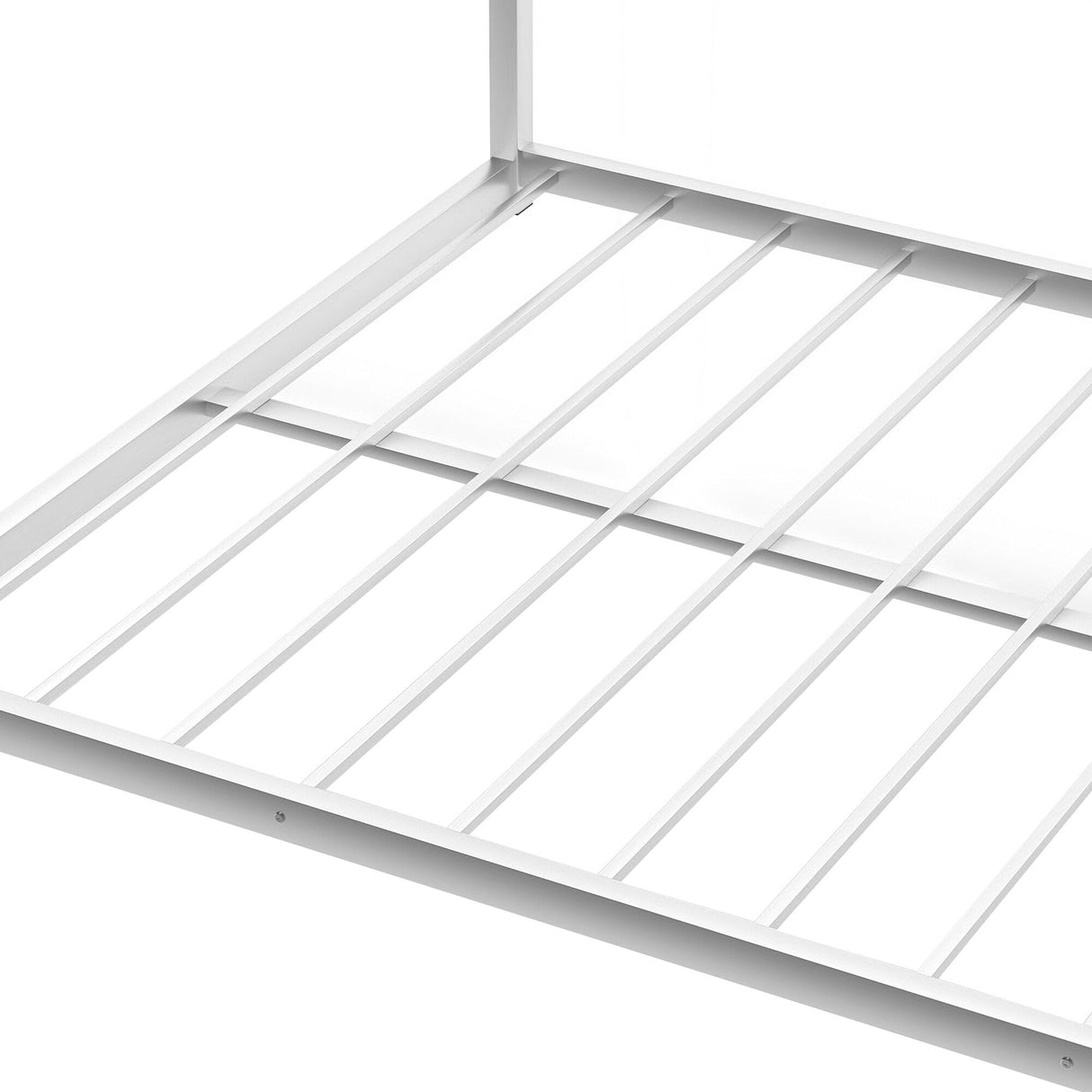 Modern Metal Bunk Bed, Low Bunk Bed with Ladder