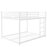 Modern Metal Bunk Bed, Low Bunk Bed with Ladder