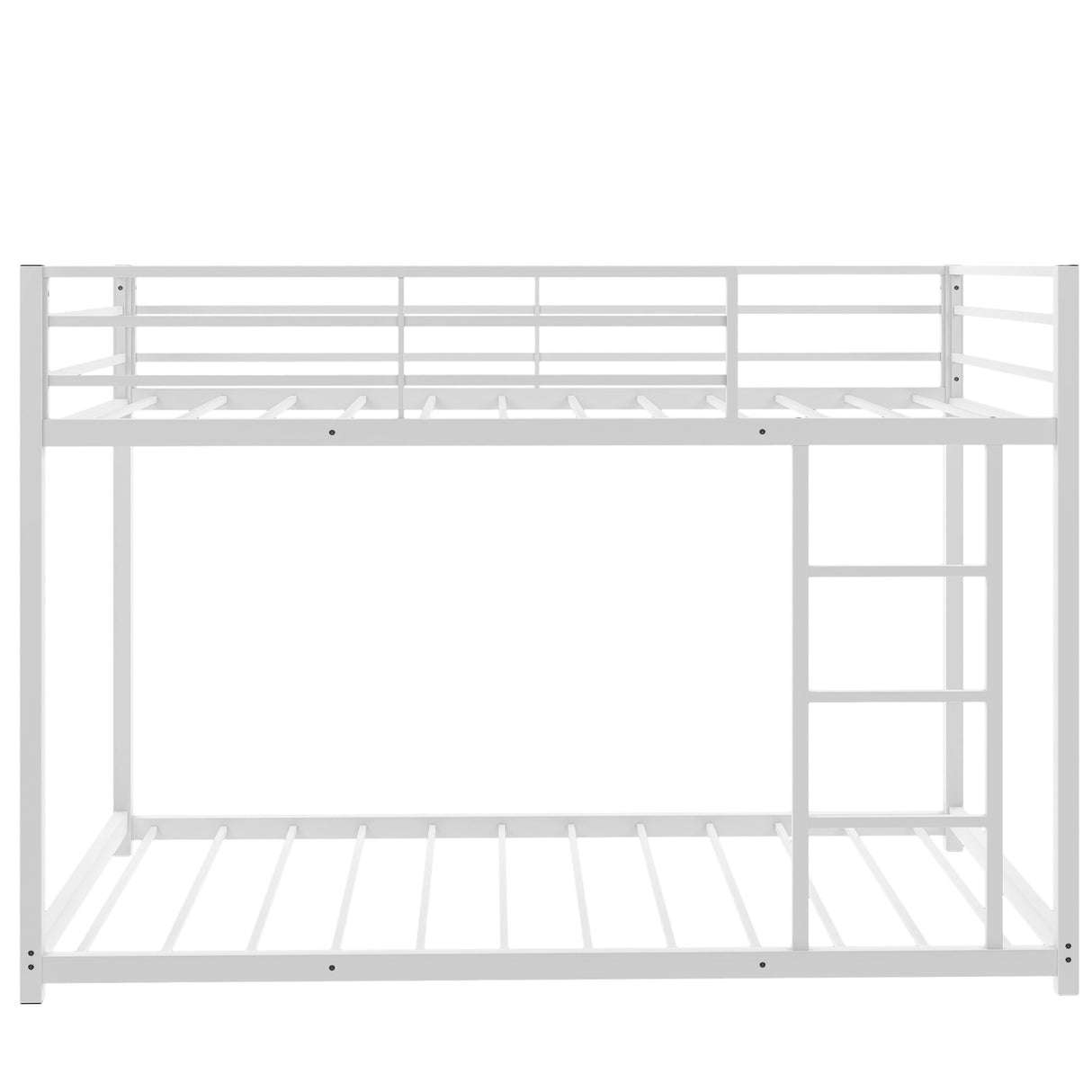 Modern Metal Bunk Bed, Low Bunk Bed with Ladder