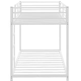 Modern Metal Bunk Bed, Low Bunk Bed with Ladder