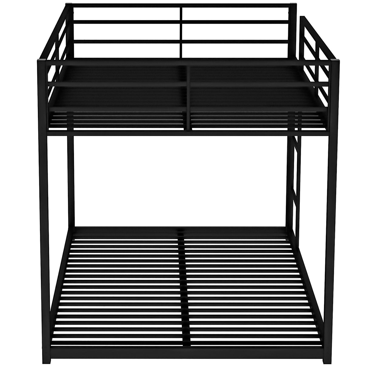 Modern Metal Bunk Bed, Low Bunk Bed with Ladder