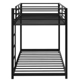 Modern Metal Bunk Bed, Low Bunk Bed with Ladder