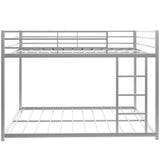 Modern Metal Bunk Bed, Low Bunk Bed with Ladder
