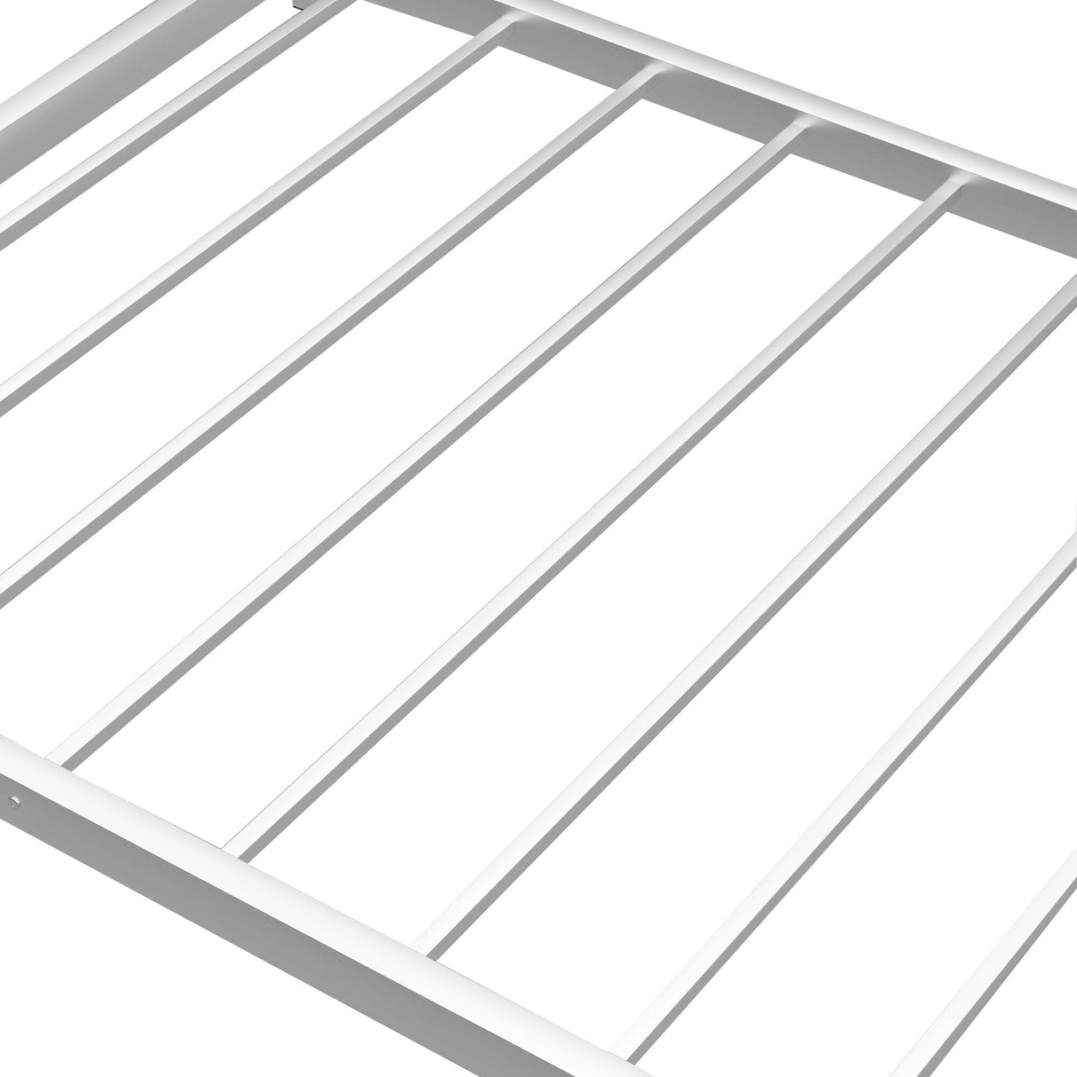Modern Metal Bunk Bed, Low Bunk Bed with Ladder