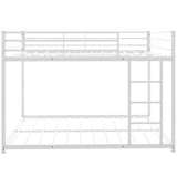 Modern Metal Bunk Bed, Low Bunk Bed with Ladder