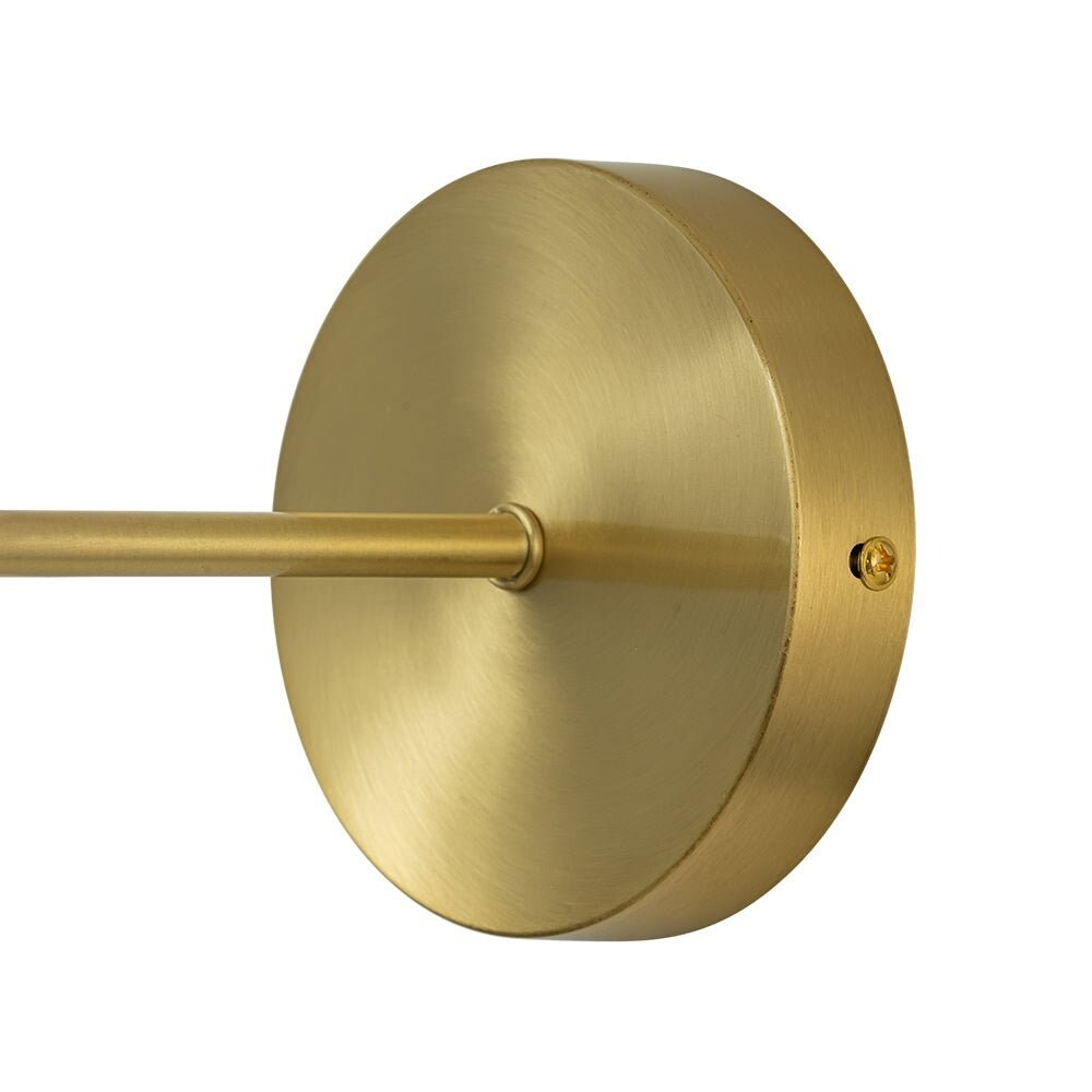 Modern Mid-Century Opal Glass Globe Brass Single Wall Lamp