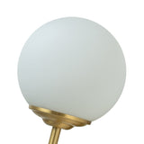 Modern Mid-Century Opal Glass Globe Brass Single Wall Lamp