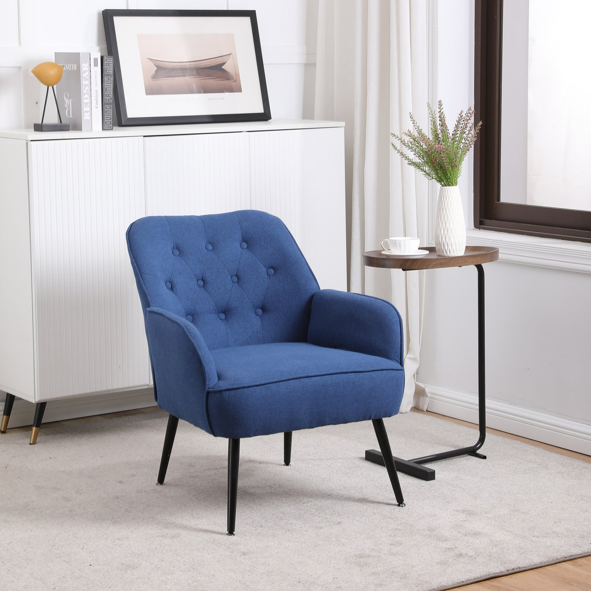 Modern Mid Century velvet Sherpa Armchair Easy Assemble