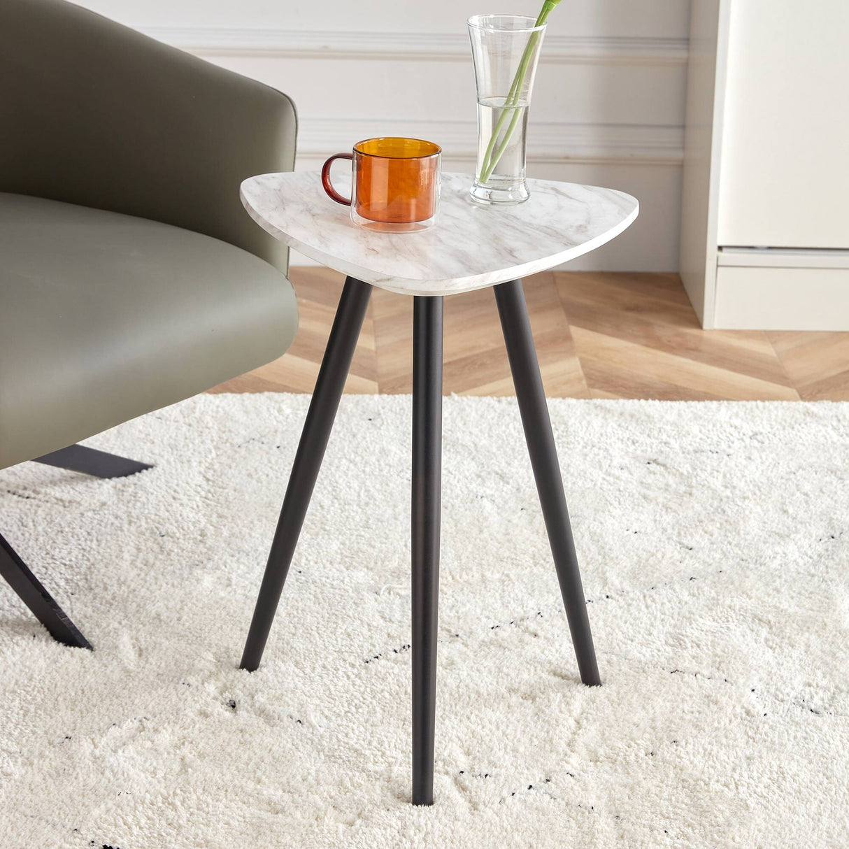 Modern Minimalism Faux Marble End&Side Table