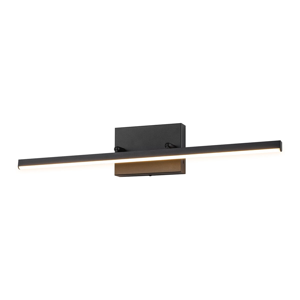 1-Light Modern Black Aluminum Linear Wall Light Strip Dimmable Integrated LED Bathroom Vanity Light