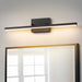 1-Light Modern Black Aluminum Linear Wall Light Strip Dimmable Integrated LED Bathroom Vanity Light