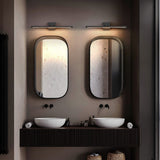 1-Light Modern Black Aluminum Linear Wall Light Strip Dimmable Integrated LED Bathroom Vanity Light