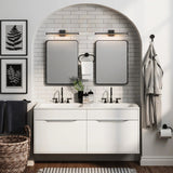 1-Light Modern Black Aluminum Linear Wall Light Strip Dimmable Integrated LED Bathroom Vanity Light