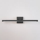 1-Light Modern Black Aluminum Linear Wall Light Strip Dimmable Integrated LED Bathroom Vanity Light