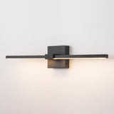 1-Light Modern Black Aluminum Linear Wall Light Strip Dimmable Integrated LED Bathroom Vanity Light