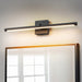 1-Light Modern Black Aluminum Linear Wall Light Strip Dimmable Integrated LED Bathroom Vanity Light