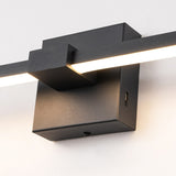 1-Light Modern Black Aluminum Linear Wall Light Strip Dimmable Integrated LED Bathroom Vanity Light