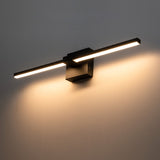 1-Light Modern Black Aluminum Linear Wall Light Strip Dimmable Integrated LED Bathroom Vanity Light