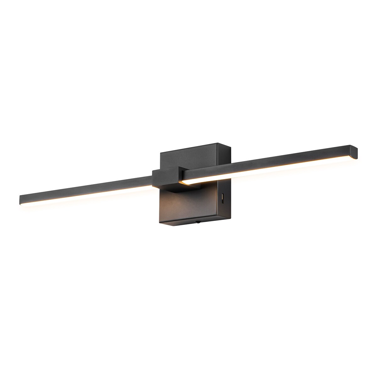 1-Light Modern Black Aluminum Linear Wall Light Strip Dimmable Integrated LED Bathroom Vanity Light