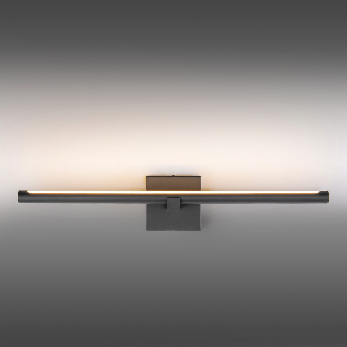1-Light Modern Black Aluminum Linear Wall Light Strip Dimmable Integrated LED Bathroom Vanity Light