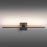 1-Light Modern Black Aluminum Linear Wall Light Strip Dimmable Integrated LED Bathroom Vanity Light