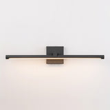 1-Light Modern Black Aluminum Linear Wall Light Strip Dimmable Integrated LED Bathroom Vanity Light