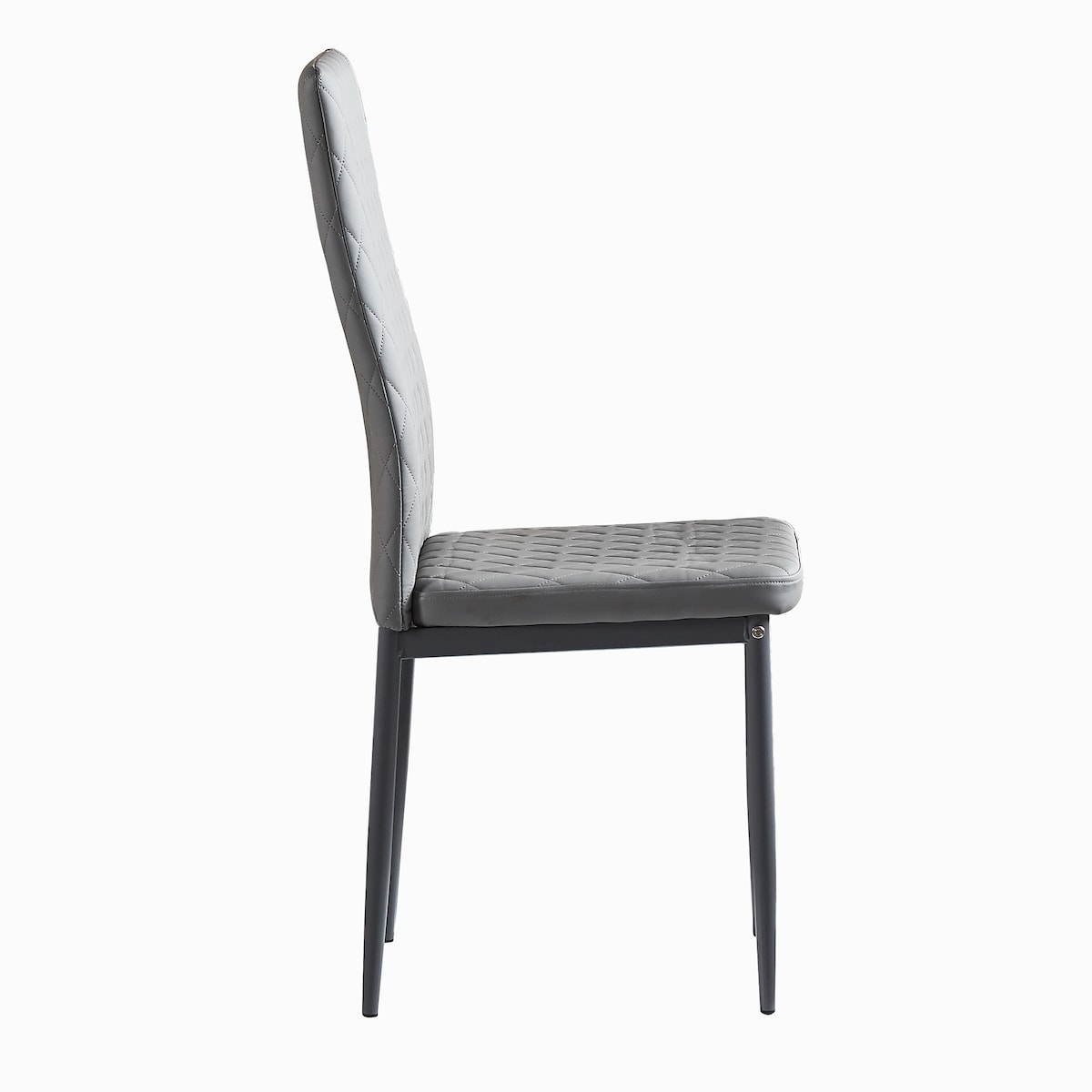 Modern Minimalist Dining Chair Conference Chair with Fireproof Leather and Diamond Grid Pattern, Set of 6