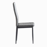 Modern Minimalist Dining Chair Conference Chair with Fireproof Leather and Diamond Grid Pattern, Set of 6
