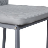 Modern Minimalist Dining Chair Conference Chair with Fireproof Leather and Diamond Grid Pattern, Set of 6