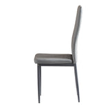 Modern Minimalist Dining Chair Conference Chair with Fireproof Leather and Diamond Grid Pattern, Set of 6