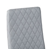 Modern Minimalist Dining Chair Conference Chair with Fireproof Leather and Diamond Grid Pattern, Set of 6