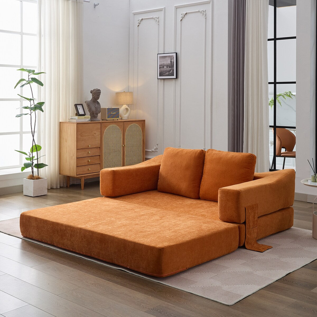 Modern Minimalist Fold Out Sofa Bed for Living Room Overstock